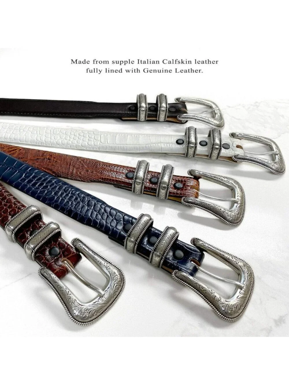 Genuine Full-Grain Cowhide Leather Dress Belt 1-1/8